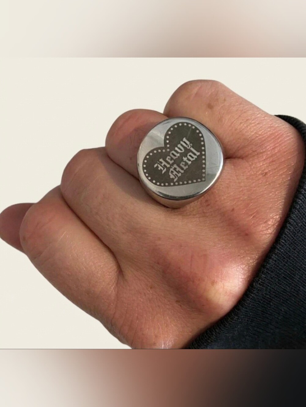 🖤Reserved For Horrorcunt🖤 Vtg Carousel Silver Heavy Metal Heart Graphics - Picture 13 of 17